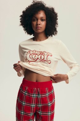 PIŻAMA DAMSKA DALISA 43717 AW25 - ECRU-CZERWONY, L HENDERSON LADIES