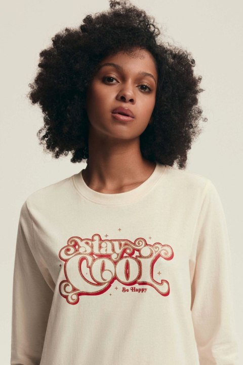 PIŻAMA DAMSKA DALISA 43717 AW25 - ECRU-CZERWONY, M HENDERSON LADIES