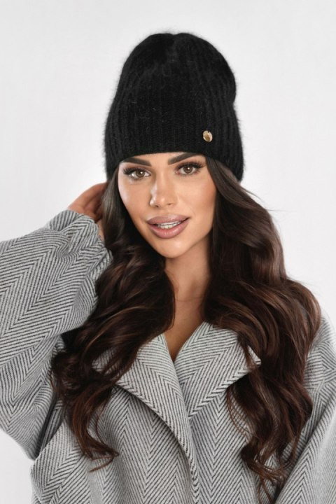 Czapka damska angora – miękka, ciepła P-085 - PERŁA, E OFF PINK