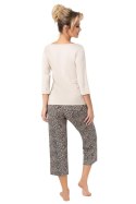 Piżama damska OMARI 3/4 - BEIGE, S DONNA
