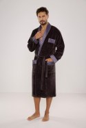 welurowy szlafrok męski BONJOUR Długi 773 - BORDO, 2XL DE LAFENSE