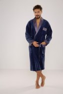 welurowy szlafrok męski BONJOUR Długi 773 - BORDO, XL DE LAFENSE