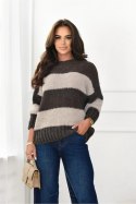 SWETER BIBI - BRĄZ+BEŻ, UNI, BR+BE OFF PINK