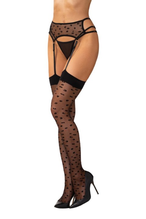 Isinne pończochy i pas S/M/L - CZARNY, S/M/L OBSESSIVE