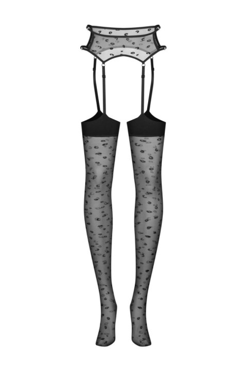 Isinne pończochy i pas S/M/L - CZARNY, S/M/L OBSESSIVE