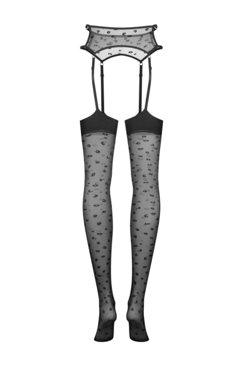 Isinne pończochy i pas S/M/L - CZARNY, S/M/L OBSESSIVE