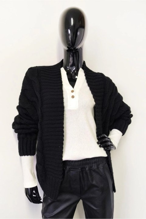 SWETER KIARA - CZEKOLADA, UNIWERSALNY, CZE OFF PINK