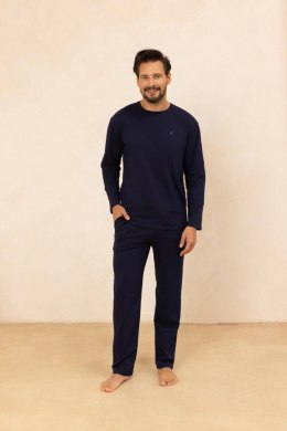 PIŻAMA MĘSKA 493 J/25 - GRANATOWY, XL, 2 REGINA