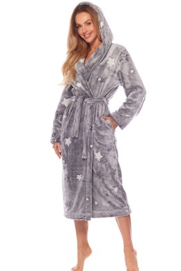 SZLAFROK DAMSKI DŁUGI 2213 NELA - MELANGE, XL L&L