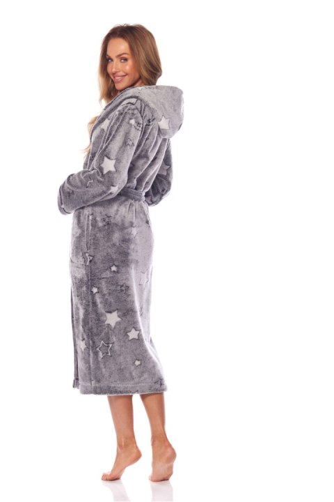 SZLAFROK DAMSKI DŁUGI 2213 NELA - MELANGE, XL L&L