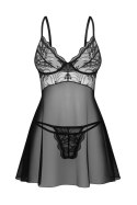 Perisia babydoll i stringi - Czarny, XL/2XL OBSESSIVE