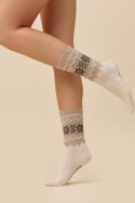 SKARPETKA BAWEŁNIANA SW/070 - NERO/GREY, 35/38 GABRIELLA