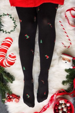 RAJSTOPY GRUBE - WZR CHRISTMAS TIGHTS - NERO, 3 GABRIELLA