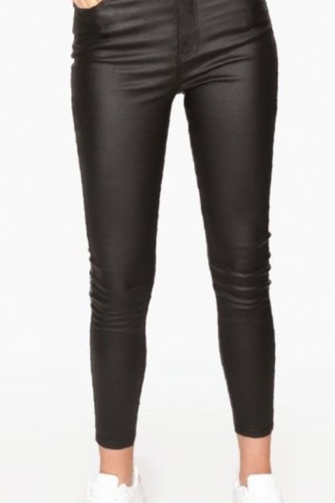 GLAM SHINE spodnie woskowane - CZARNY, XL GATTA BODYWEAR
