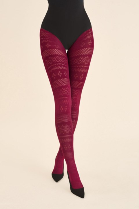 Rajstopy grube - wzr FESTIVA TIGHTS / RAJSTOPY - BORDO, 2 GABRIELLA