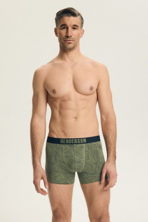 SZORTY MĘSKIE LAP 2PAK LONG 43386 SS26 - KHAKI-GRANAT, L HENDERSON