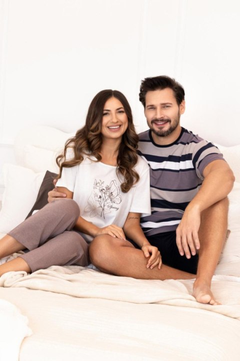 PIŻAMA MĘSKA 501 W/26 - BEŻOWY, L, 1 REGINA