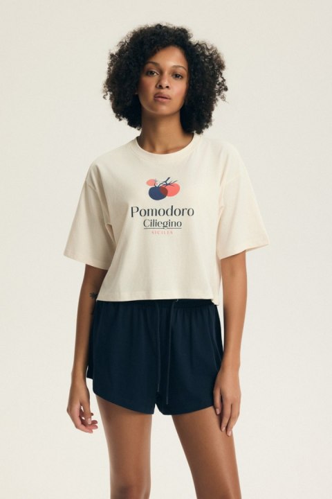PIŻAMA DAMSKA DESSIE 43724 SS26 - ECRU-GRANAT, 3XL, 59X HENDERSON LADIES