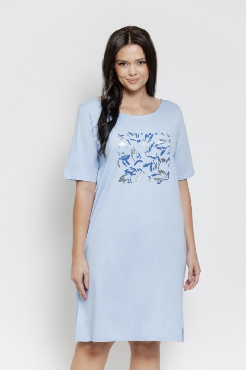3573 KOSZULA DAMSKA VALENTINA 4XL-6XL - BŁĘKITNY, 4XL, 2 TARO