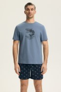 PIŻAMA MĘSKA BRAD 44520 SS26 - DENIM-GRANAT, M, 95X HENDERSON