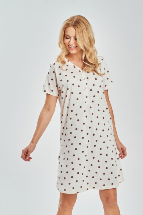 3529 KOSZULA DAMSKA NITA S-XL - GROCHY BRĄZ, L TARO