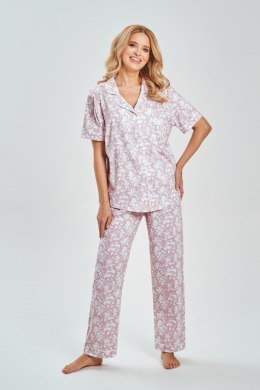 3544 PIŻAMA DAMSKA LORA S-XL - KWIATY RÓŻ, M TARO
