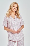3544 PIŻAMA DAMSKA LORA S-XL - KWIATY RÓŻ, S TARO