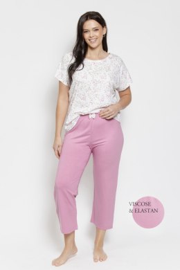 3563 PIŻAMA DAMSKA MARIELLA 4XL-6XL - BEŻOWY, 6XL TARO