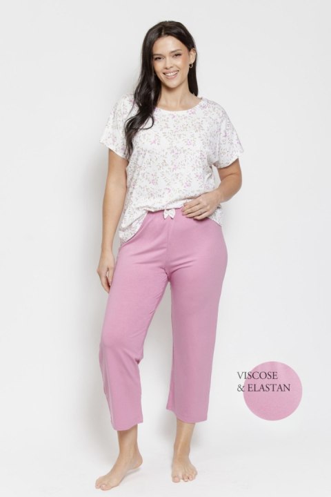 3563 PIŻAMA DAMSKA MARIELLA 4XL-6XL - BEŻOWY, 6XL TARO