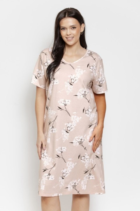 3555 KOSZULA DAMSKA FIORA 2XL-4XL - BEŻOWY, 3XL TARO