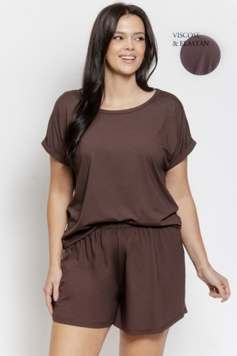 3565 PIŻAMA DAMSKA PALOMA 2XL-3XL - CZEKOLADA, 3XL TARO