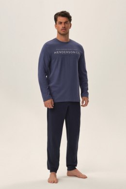 PIŻAMA MĘSKA JUMPER 41904 AW24 - NIEBIESKI-GRANAT, 2XL HENDERSON