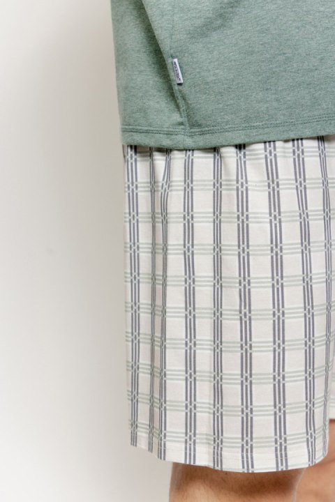 3581 PIŻAMA MĘSKA ALEX M-2XL - ZIELONY MELANŻ, 2XL TARO