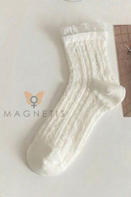SKARPETKA AŻUR CC-251106 02 - ECRU, UNI MAGNETIS