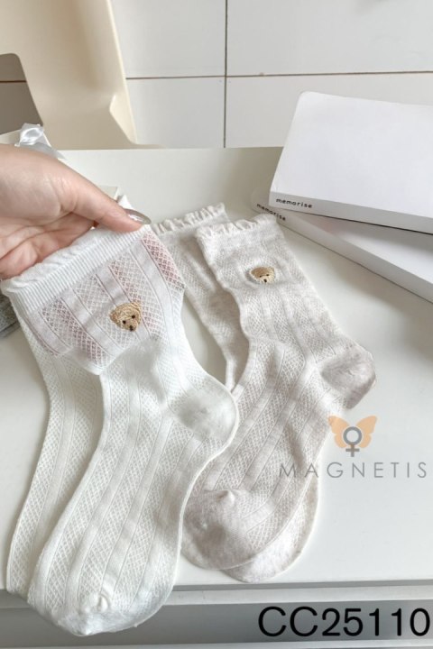 SKARPETKA APLIKACJA CC-251101 - BEIGE, UNI MAGNETIS