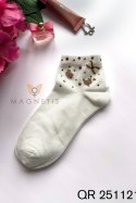 SKARPETKA APLIKACJA QR-251121 - BEIGE, UNI MAGNETIS