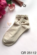 SKARPETKA APLIKACJA QR-251121 - BEIGE, UNI MAGNETIS