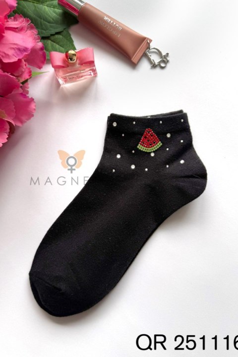 SKARPETKA APLIKACJA QR251116 04 - NERO, UNI MAGNETIS