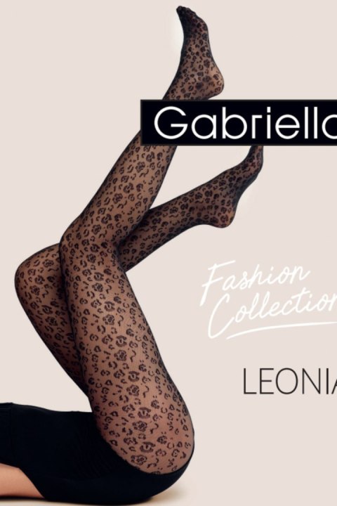 Rajstopy cienkie - wzr LEONIA-5 - NERO, 5 GABRIELLA