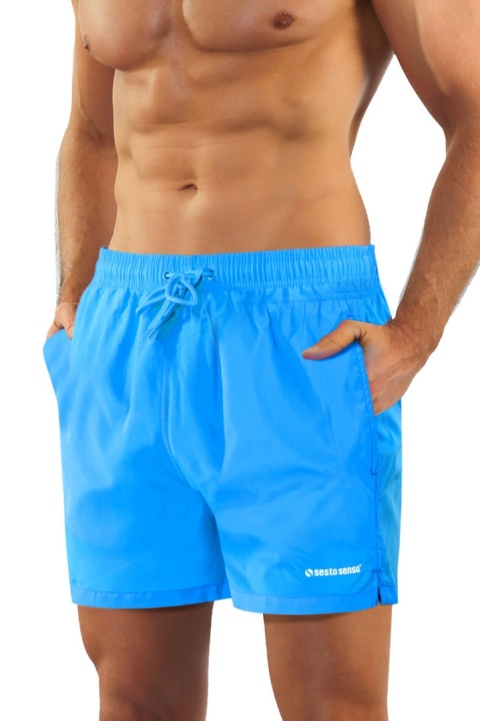 SZORTY PLAŻOWE MĘSKIE P1367 - SEA BLUE, L SESTO SENSO