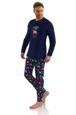 PIŻAMA MĘSKA 2643/01 - GRANATOWY, 2XL SESTO SENSO