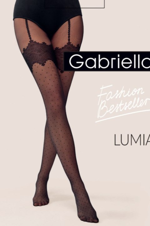 Rajstopy cienkie - wzr LUMIA - NERO, 3 GABRIELLA