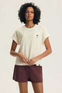 PIŻAMA DAMSKA EVIKA 44464 SS26 - ECRU-BURGUND, M HENDERSON LADIES