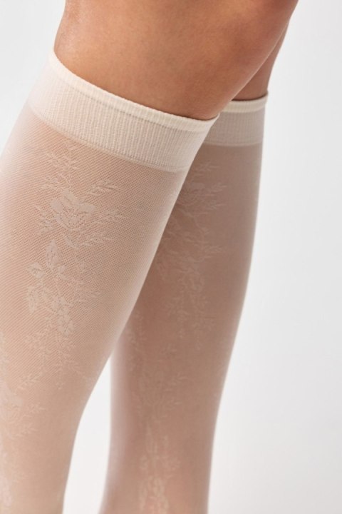 PODKOLANÓWKA - KNEE HIGH NOLA - CREAM, UNI GABRIELLA