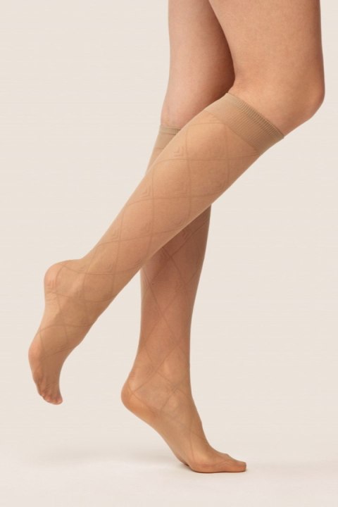 PODKOLANÓWKA - KNEE HIGH RIMA - CREAM, UNI GABRIELLA