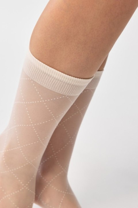 SKARPETKI - SOCKS FLER - CREAM, UNI GABRIELLA