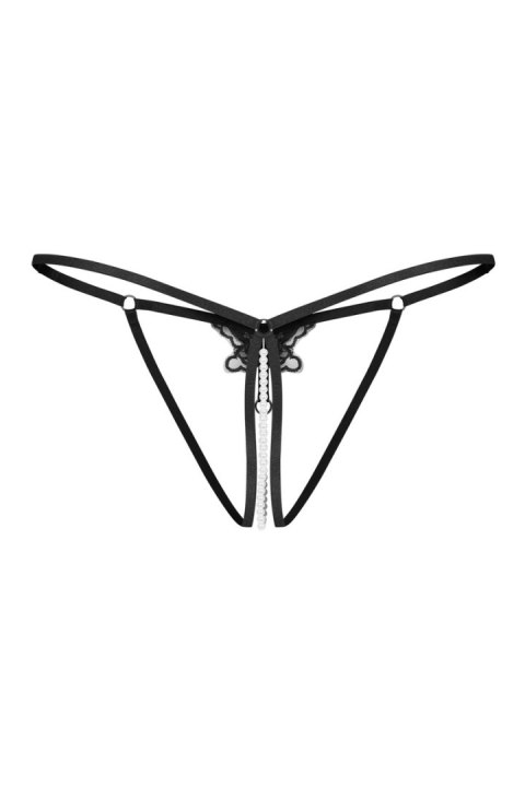 Selisme stringi otwarte - CZARNY, 2XL/3XL OBSESSIVE
