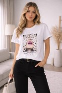 BLUZKA MUSE - CZARNY, XL, CZA OFF PINK