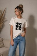 BLUZKA SECRET - CZARNY, S, CZA OFF PINK