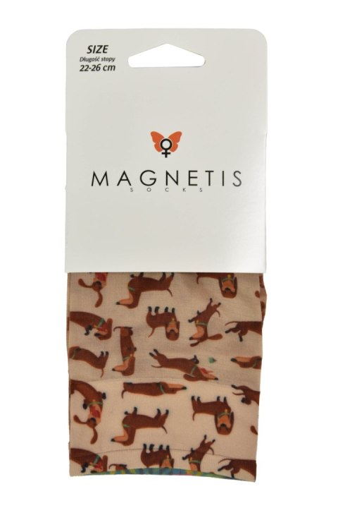 SKARPETKA WZR 286 - BEIGE, UNI MAGNETIS